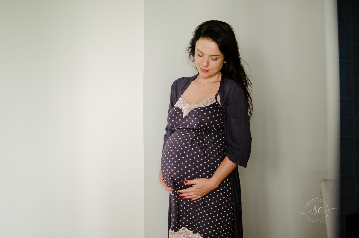 ensaio gestante em casa 