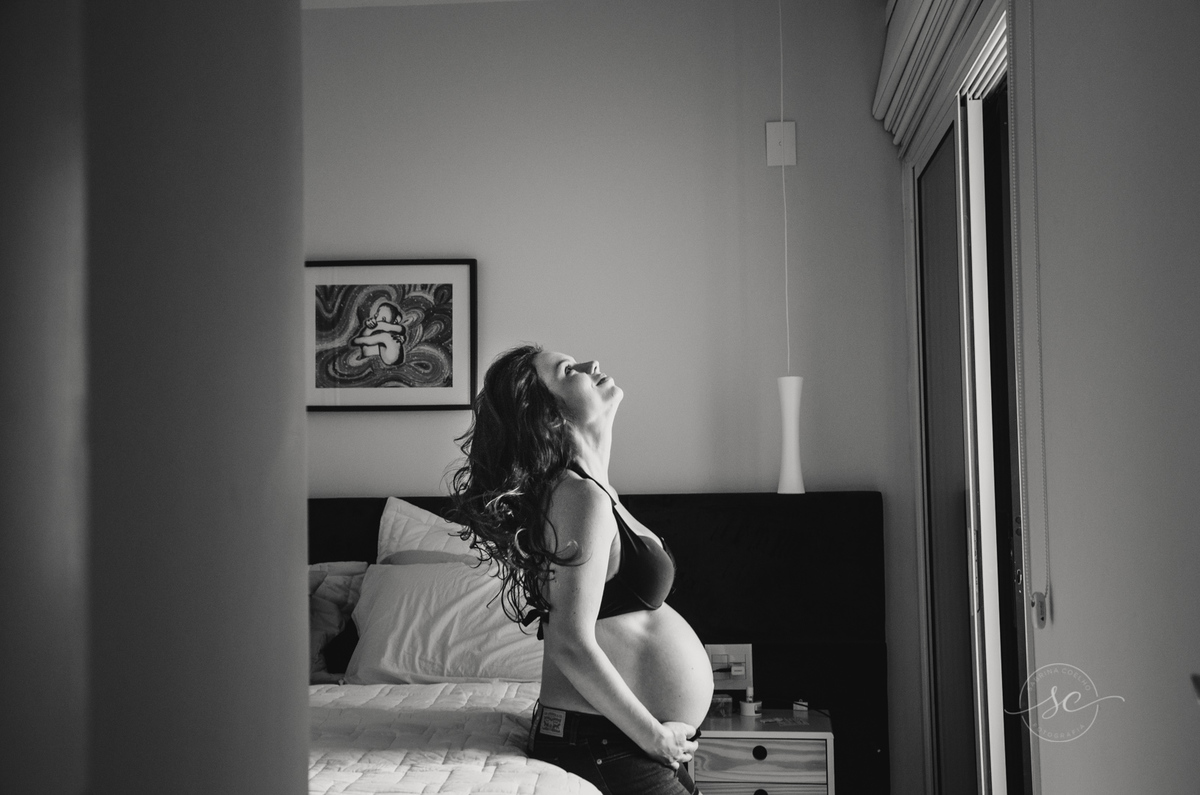 ensaio gestante em casa 