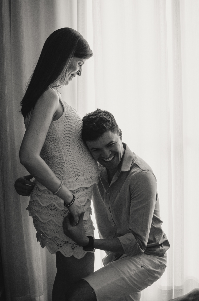 ensaio gestante em casa