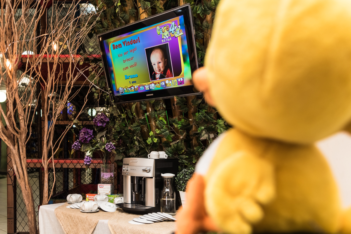 TV de entrada do BUFFET CRAZY4FUN