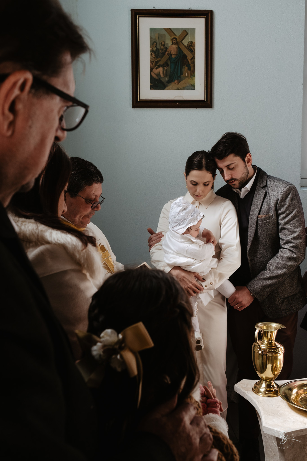 Fotografia de batizado documental em Anitápolis por Thiago Braga