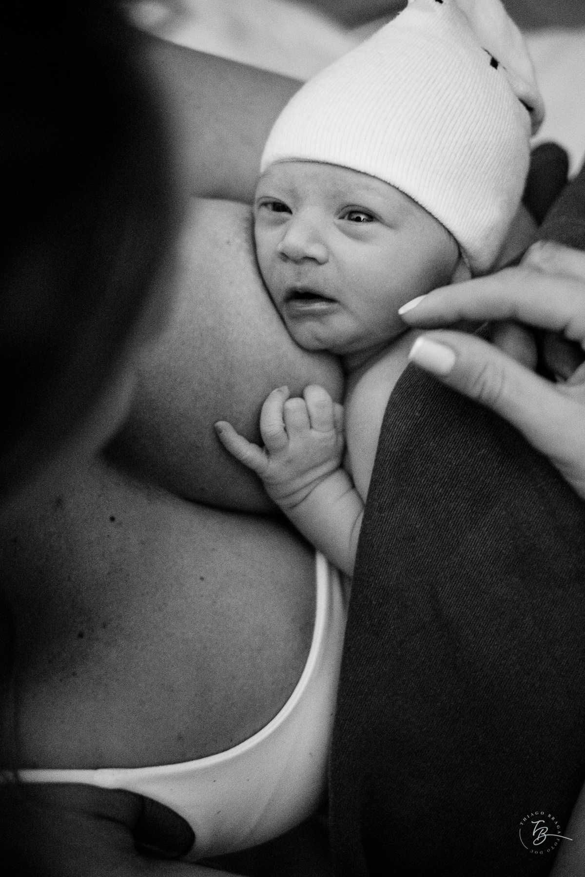 Fotografia de parto normal, na maternidade ilha por Thiago Braga