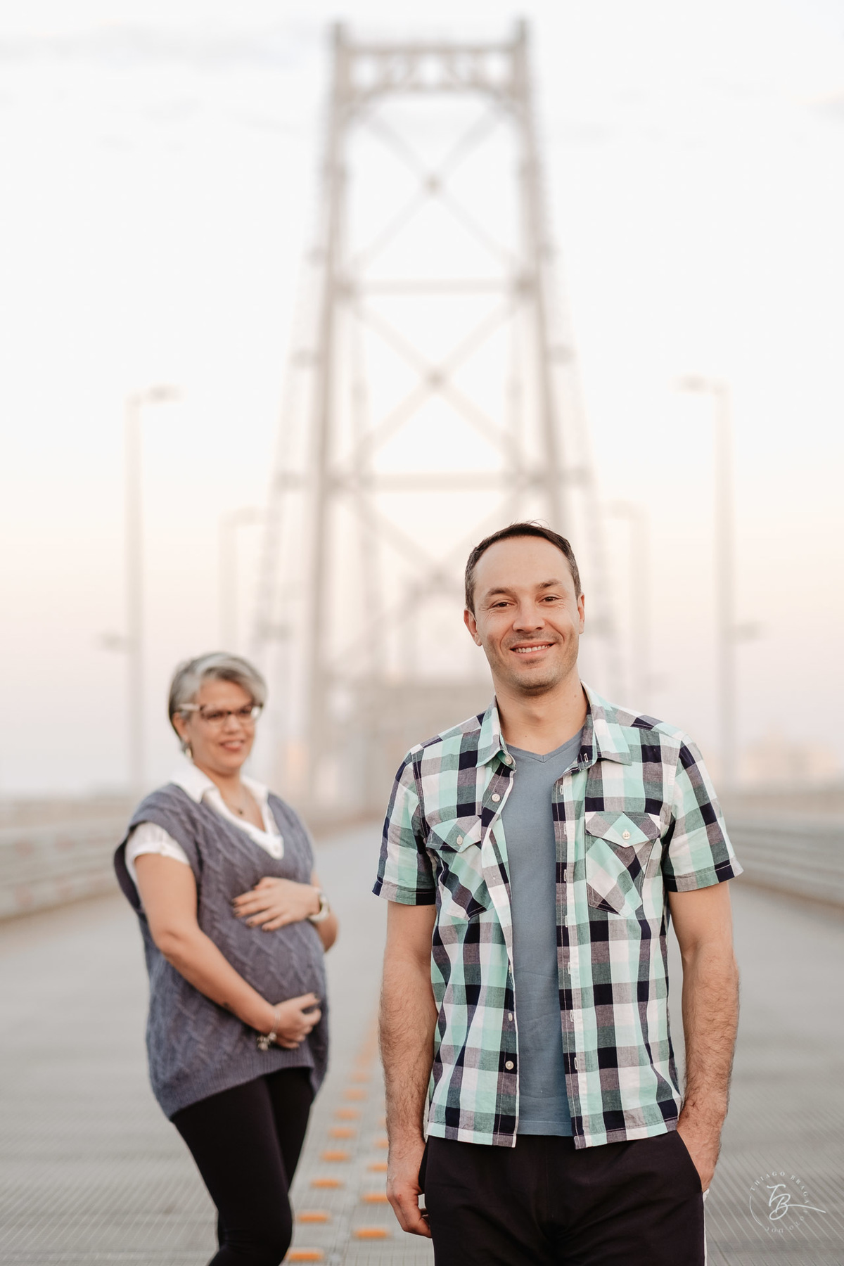 Ensaio gestante na ponte Hercílio Luz em Florianópolis por Thiago Braga fotografia