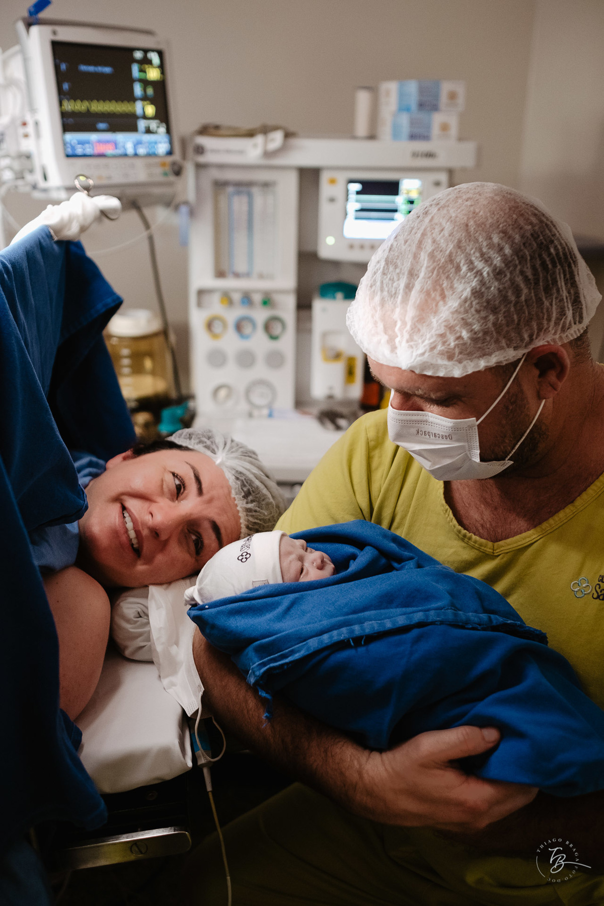 Fotografia de Parto cesárea na maternidade Santa Helena, em Florianópolis - SC