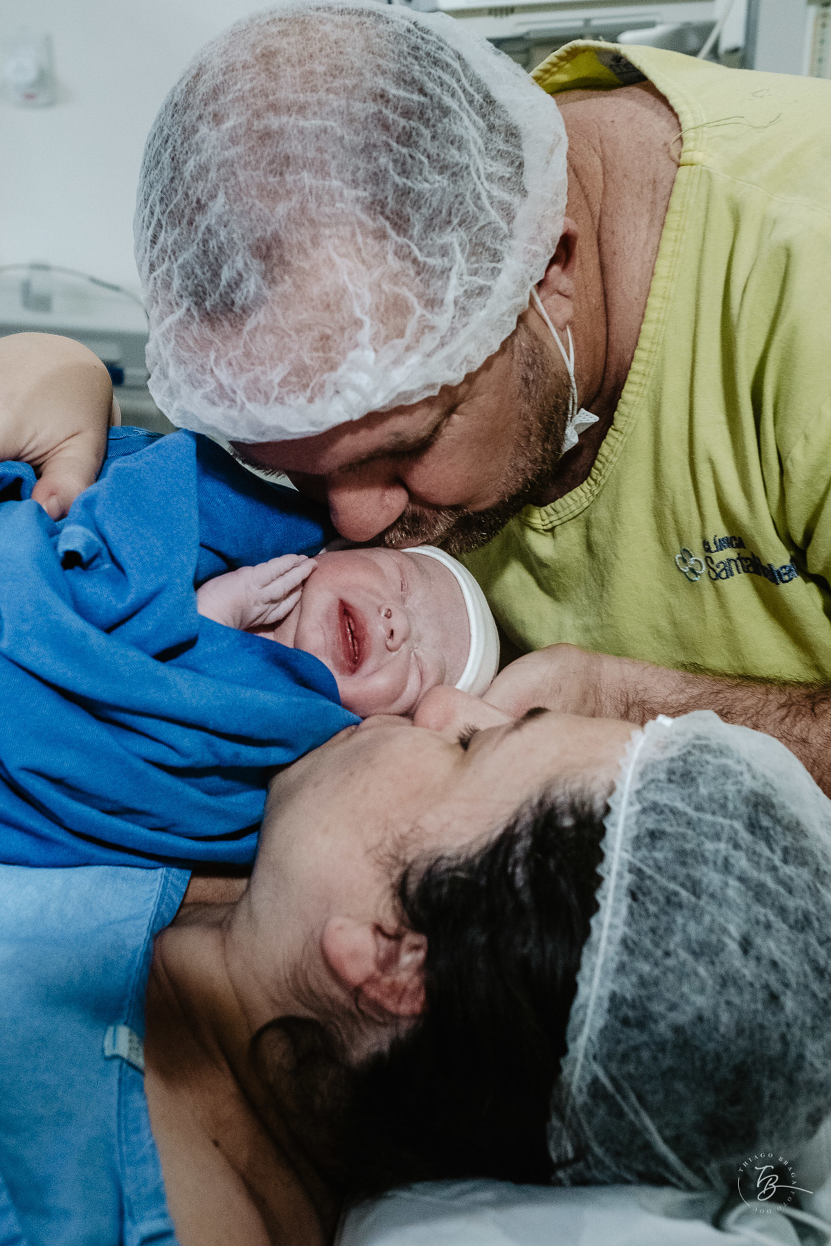 Fotografia de Parto cesárea na maternidade Santa Helena, em Florianópolis - SC