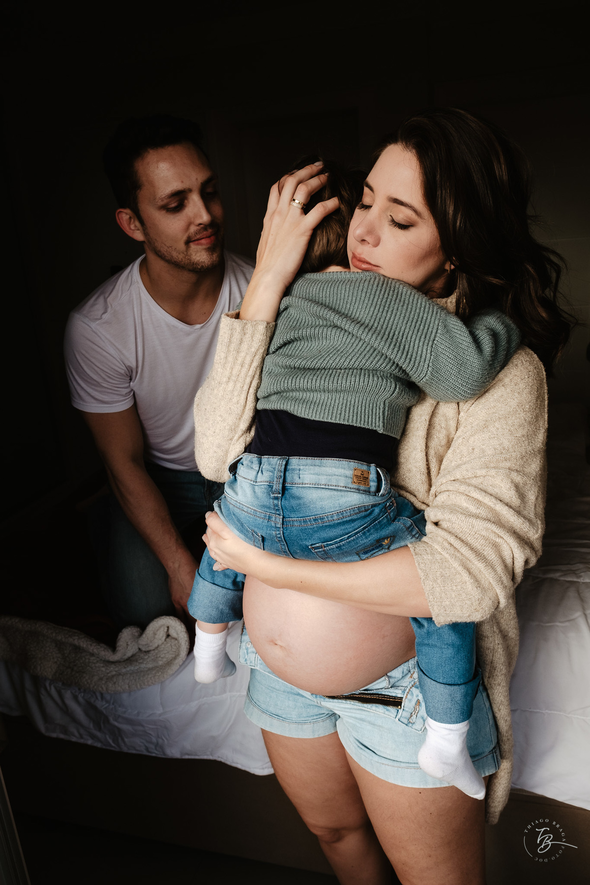 ensaio gestante em casa e na praia, espera pela Agatha, por Thiago Braga fotografia
