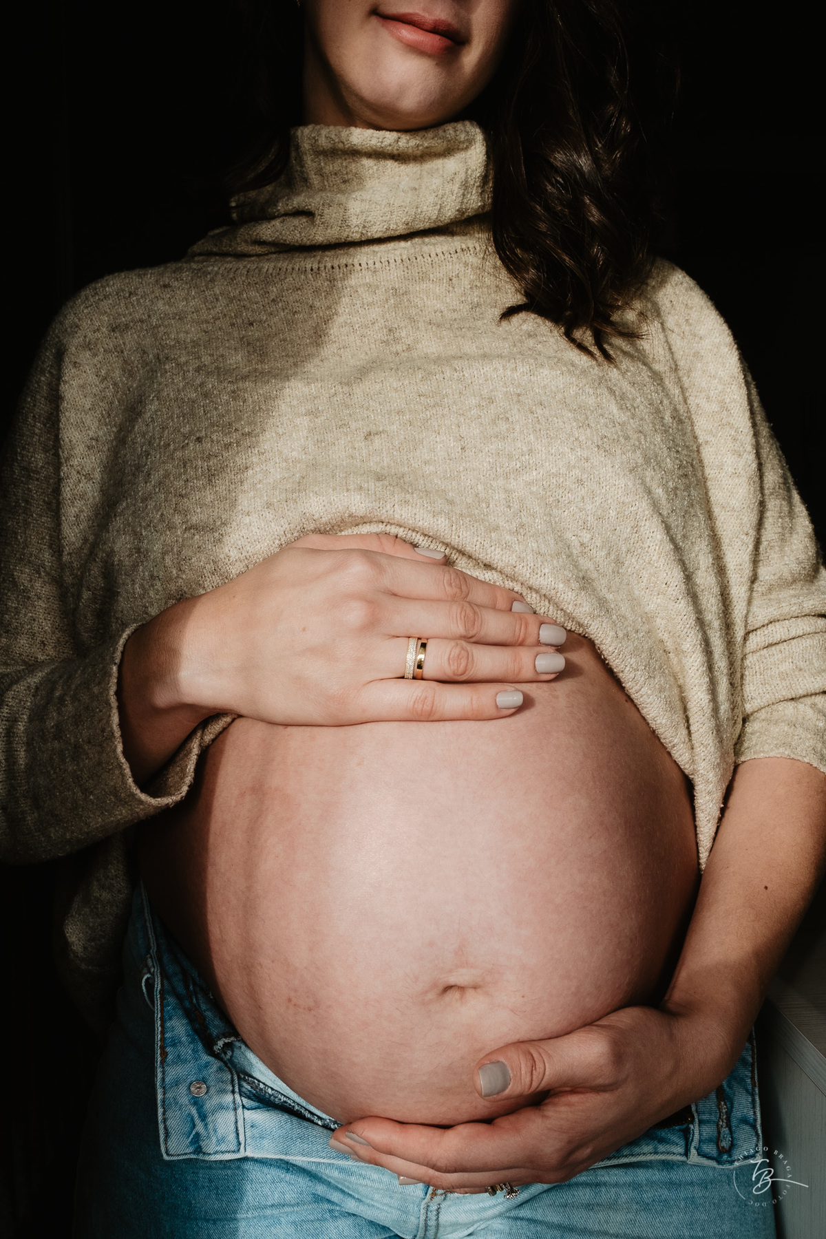 ensaio gestante em casa e na praia, espera pela Agatha, por Thiago Braga fotografia