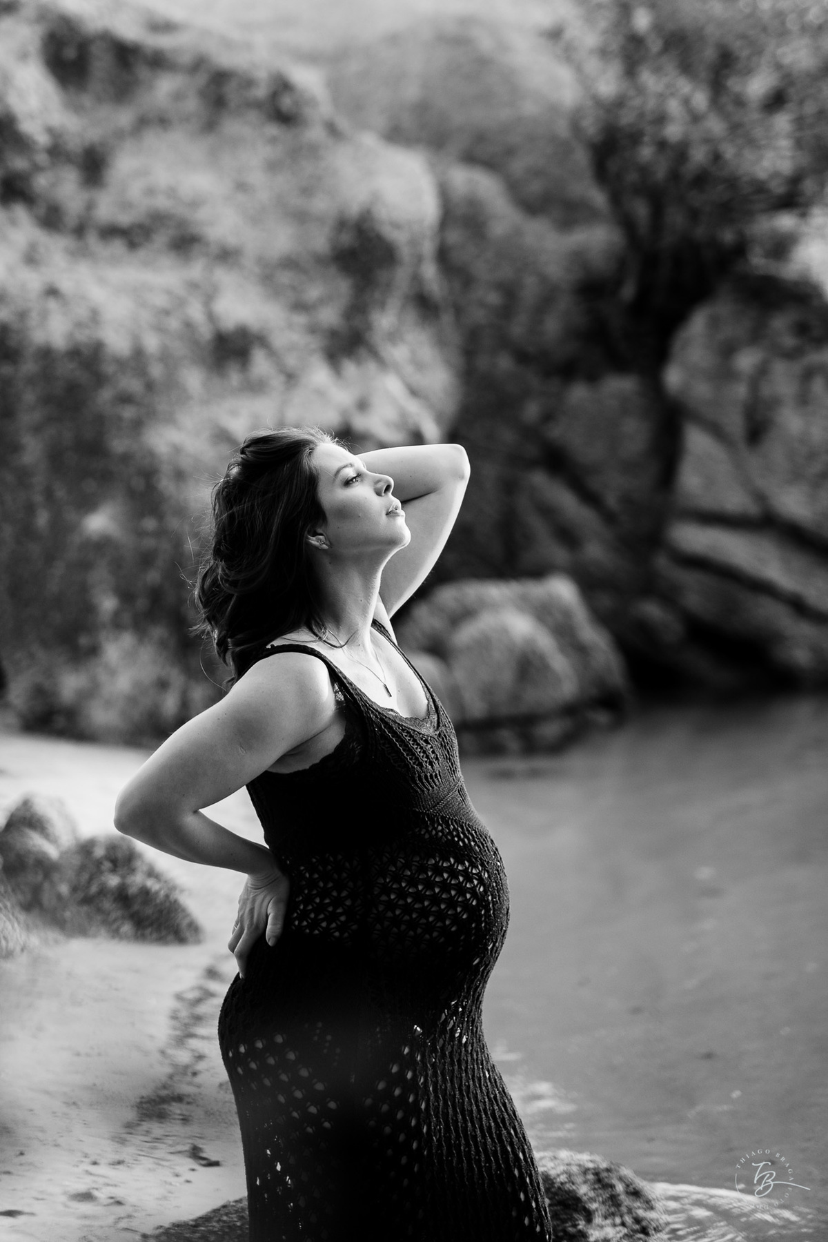 ensaio gestante em casa e na praia, espera pela Agatha, por Thiago Braga fotografia