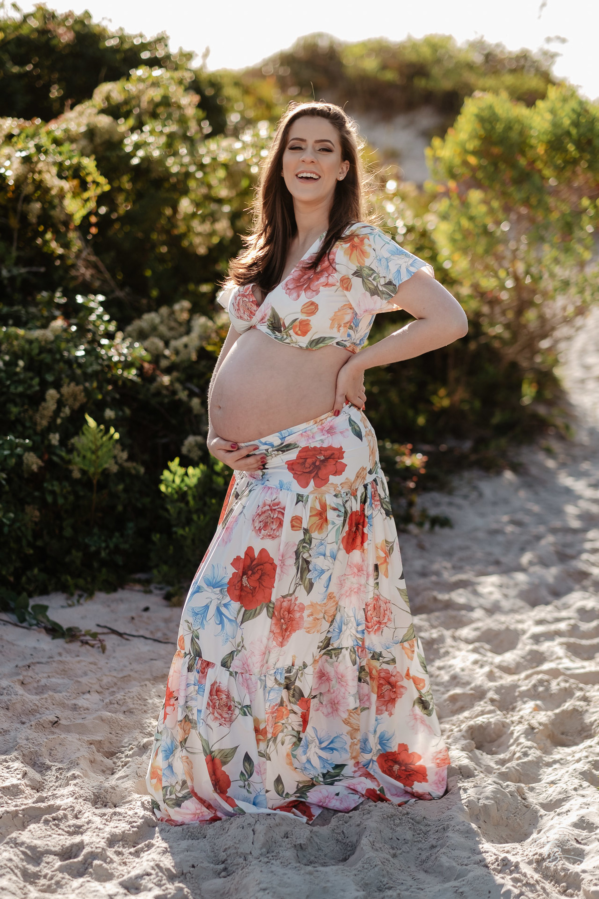 nascer do sol na praia do campeche em Florianópolis, fotos de gestante por Thiago Braga 