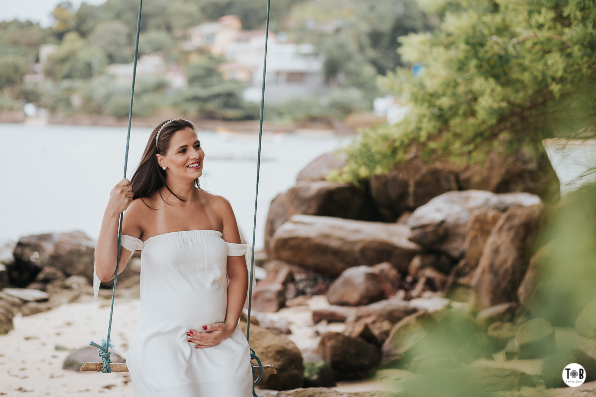 Ensaio gestante em sambaqui Florianópolis-SC. Bruna, Rafa e  e Enzo.