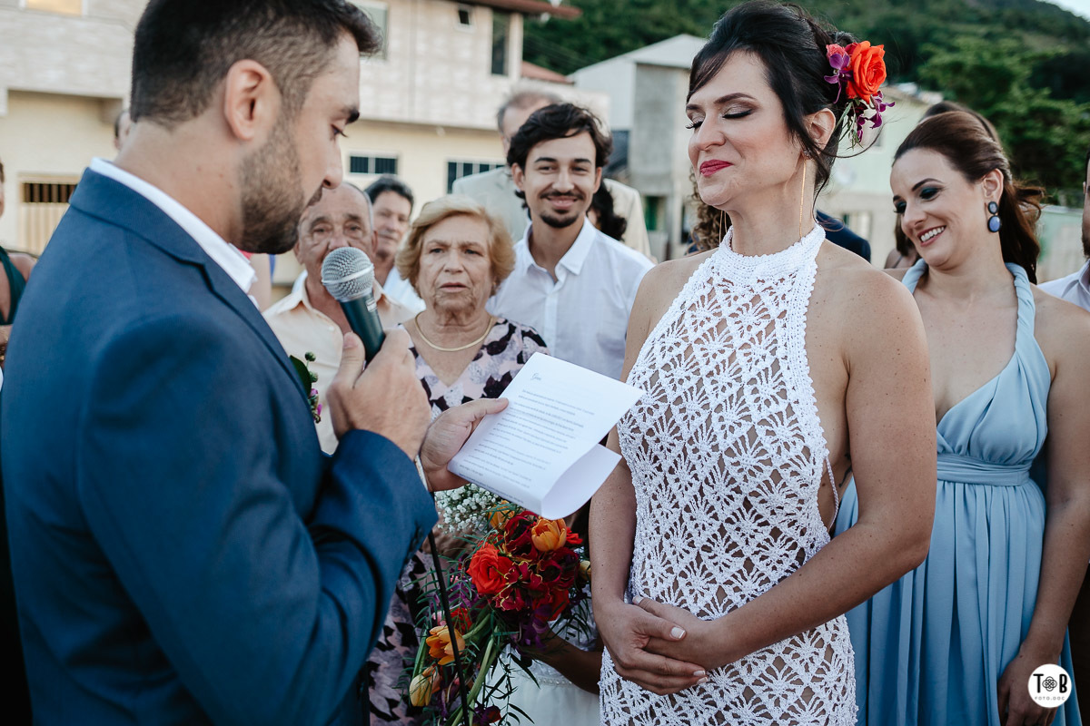 Casamento ao ar livre, Porto do Contrato, Sul da Ilha, Ribeirão da ilha. Florianópolis-SC. Geane e Alan.