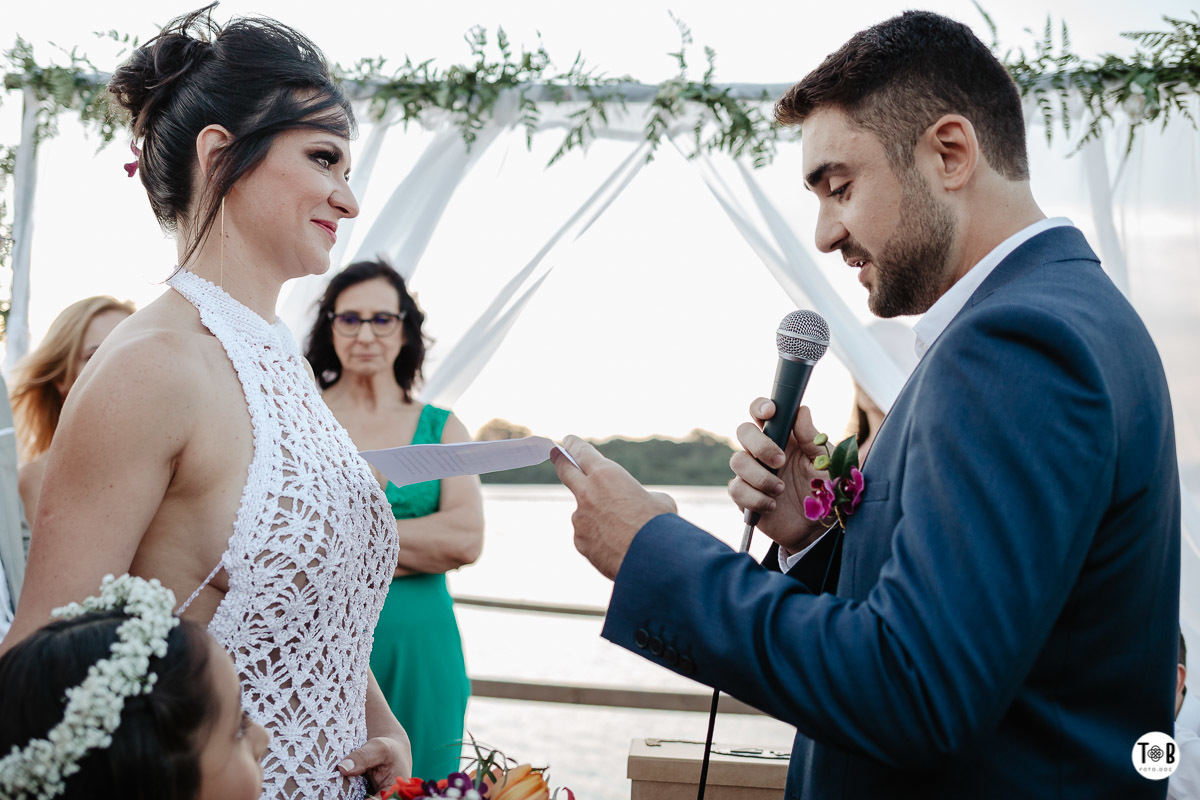 Casamento ao ar livre, Porto do Contrato, Sul da Ilha, Ribeirão da ilha. Florianópolis-SC. Geane e Alan.