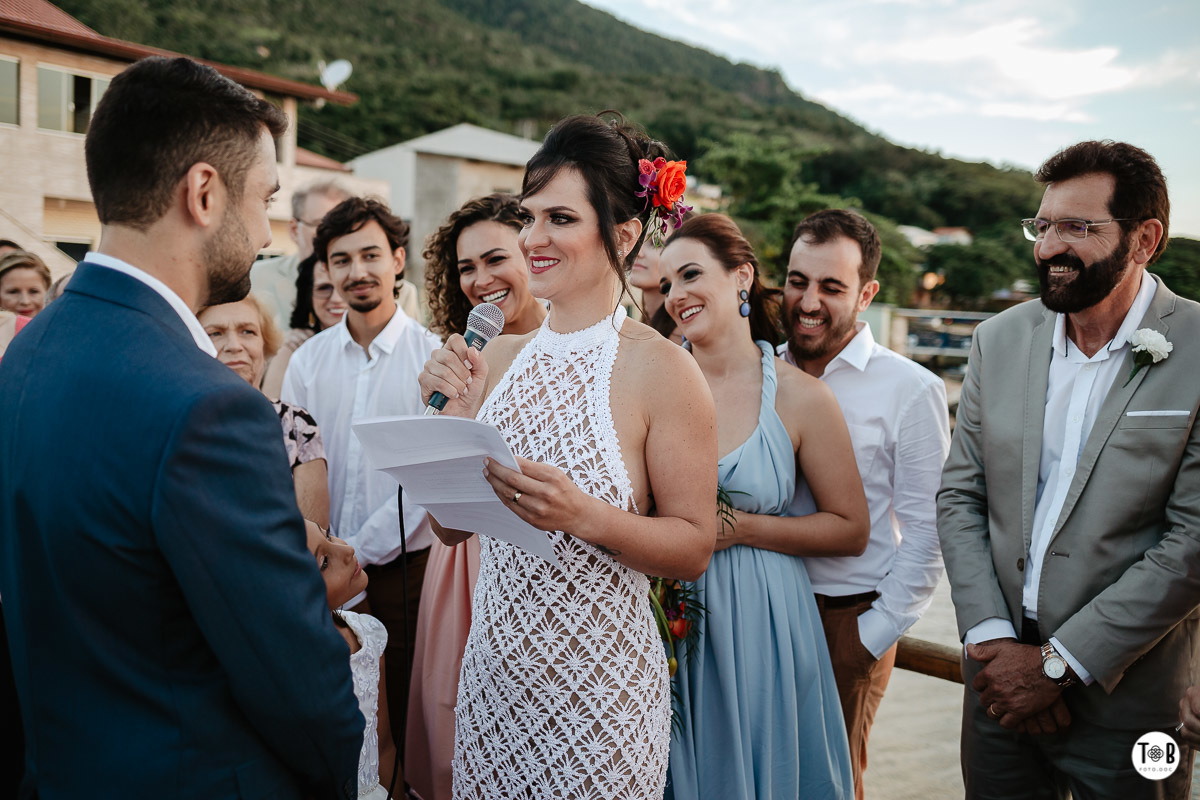 Casamento ao ar livre, Porto do Contrato, Sul da Ilha, Ribeirão da ilha. Florianópolis-SC. Geane e Alan.