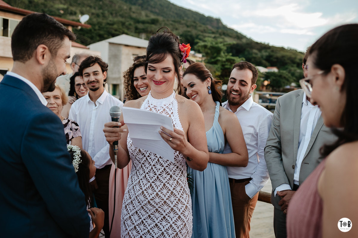 Casamento ao ar livre, Porto do Contrato, Sul da Ilha, Ribeirão da ilha. Florianópolis-SC. Geane e Alan.
