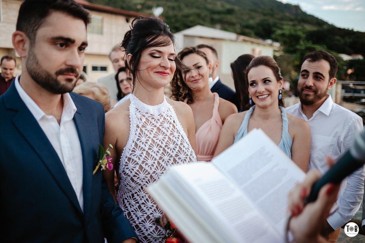 Casamento ao ar livre, Porto do Contrato, Sul da Ilha, Ribeirão da ilha. Florianópolis-SC. Geane e Alan.