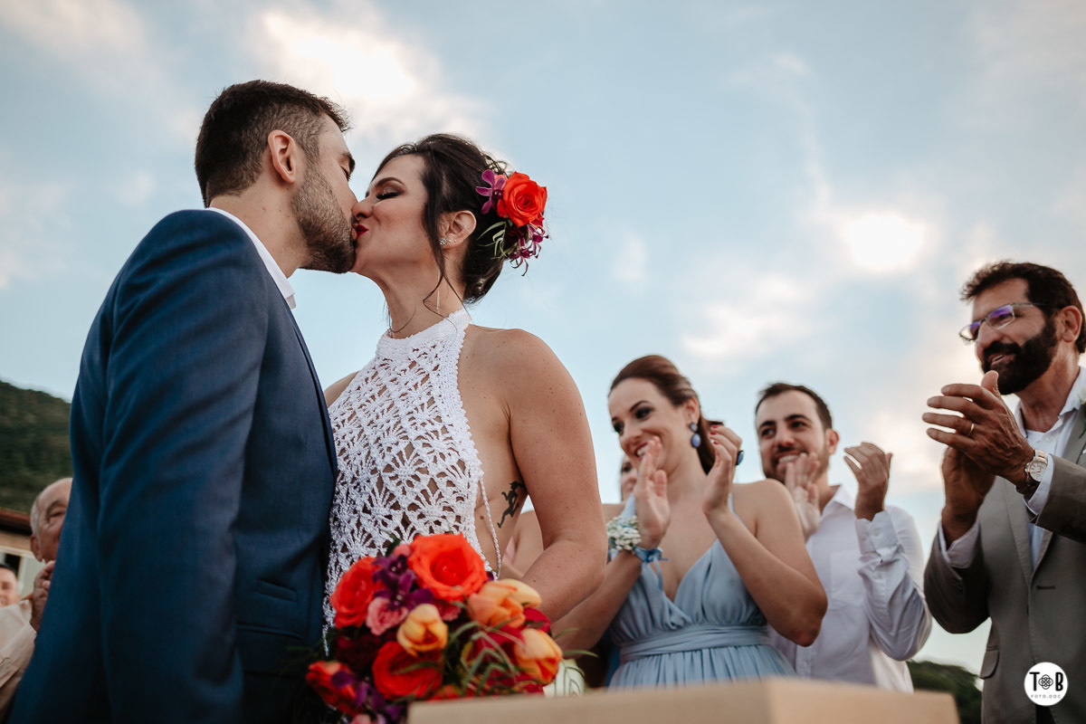 Casamento ao ar livre, Porto do Contrato, Sul da Ilha, Ribeirão da ilha. Florianópolis-SC. Geane e Alan.