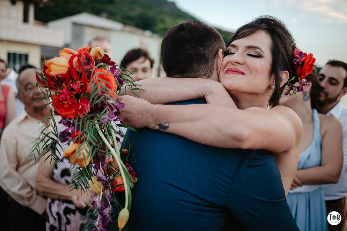 Casamento ao ar livre, Porto do Contrato, Sul da Ilha, Ribeirão da ilha. Florianópolis-SC. Geane e Alan.