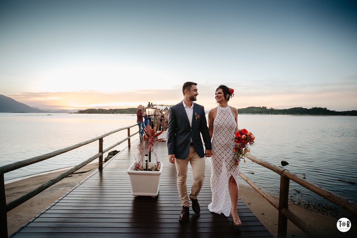 Casamento ao ar livre, Porto do Contrato, Sul da Ilha, Ribeirão da ilha. Florianópolis-SC. Geane e Alan.