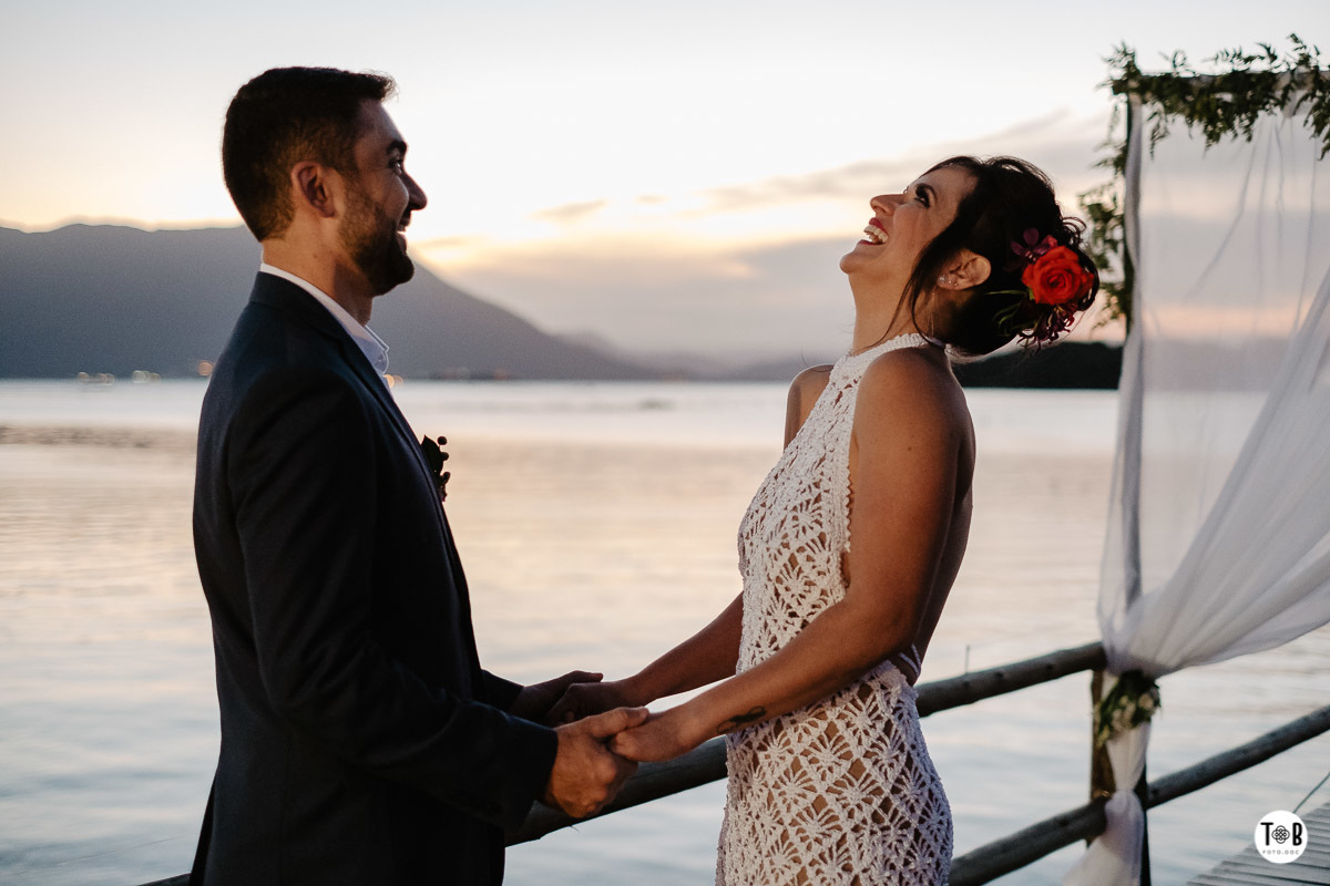 Casamento ao ar livre, Porto do Contrato, Sul da Ilha, Ribeirão da ilha. Florianópolis-SC. Geane e Alan.