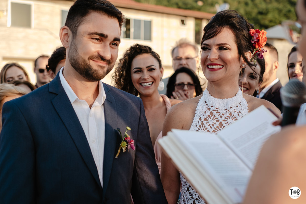 Casamento ao ar livre, Porto do Contrato, Sul da Ilha, Ribeirão da ilha. Florianópolis-SC. Geane e Alan.