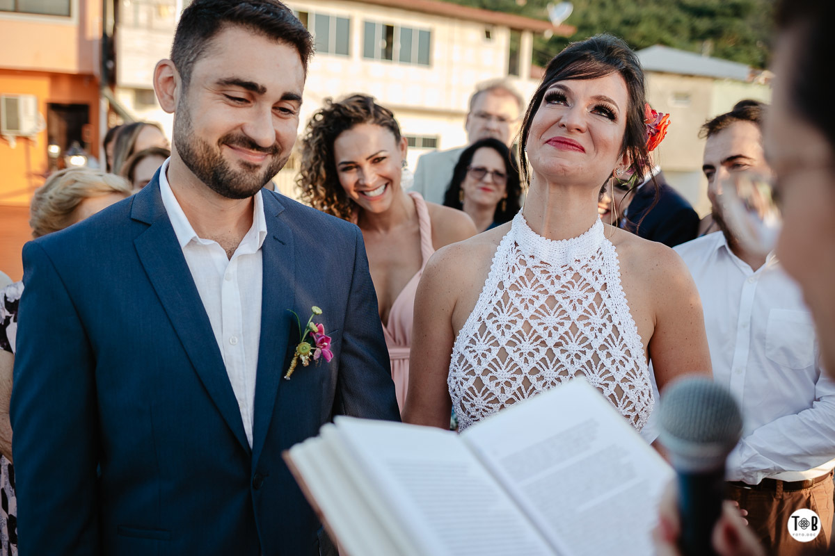 Casamento ao ar livre, Porto do Contrato, Sul da Ilha, Ribeirão da ilha. Florianópolis-SC. Geane e Alan.
