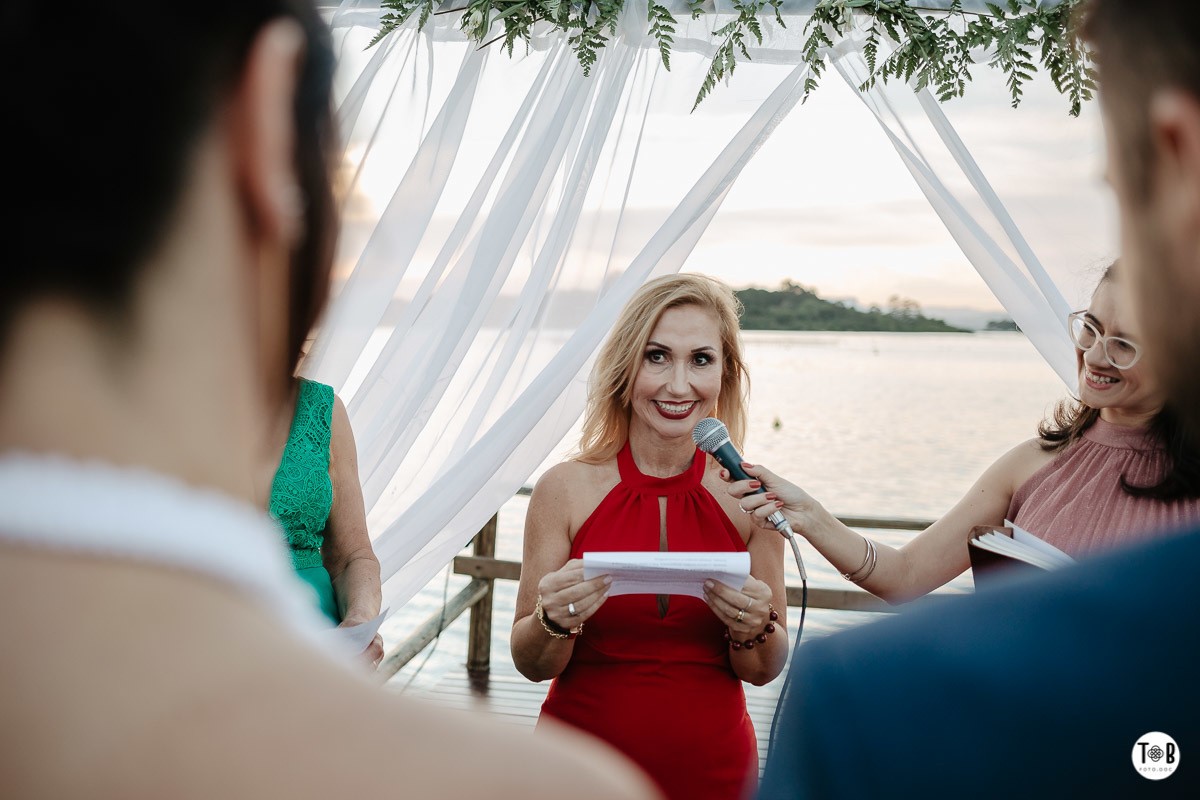 Casamento ao ar livre, Porto do Contrato, Sul da Ilha, Ribeirão da ilha. Florianópolis-SC. Geane e Alan.