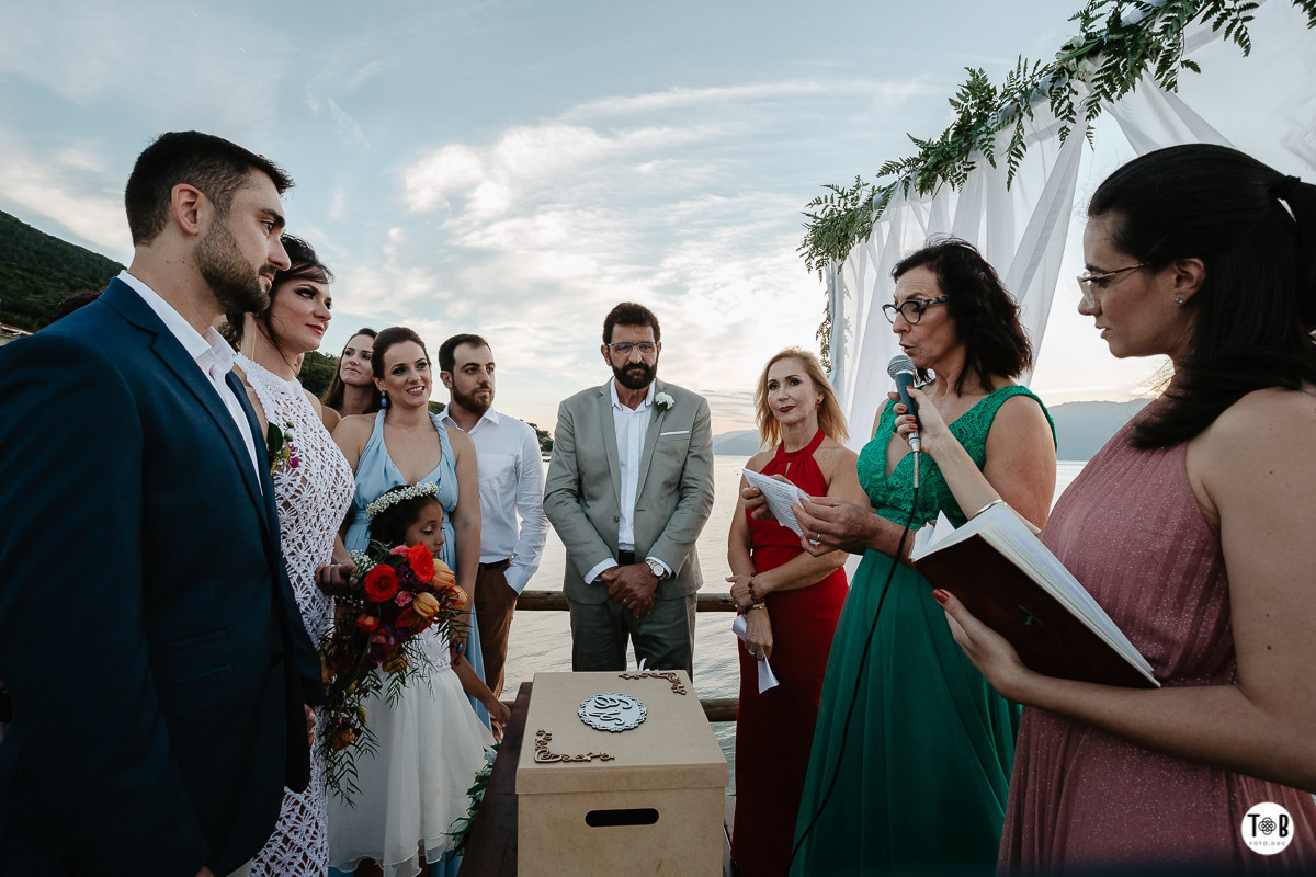Casamento ao ar livre, Porto do Contrato, Sul da Ilha, Ribeirão da ilha. Florianópolis-SC. Geane e Alan.