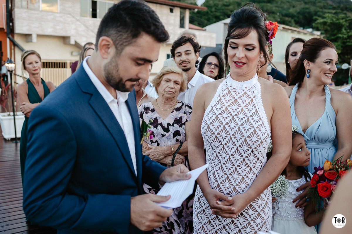 Casamento ao ar livre, Porto do Contrato, Sul da Ilha, Ribeirão da ilha. Florianópolis-SC. Geane e Alan.