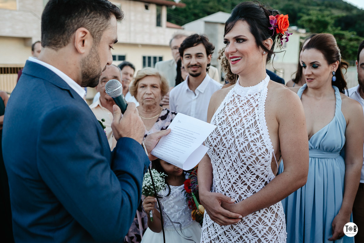 Casamento ao ar livre, Porto do Contrato, Sul da Ilha, Ribeirão da ilha. Florianópolis-SC. Geane e Alan.