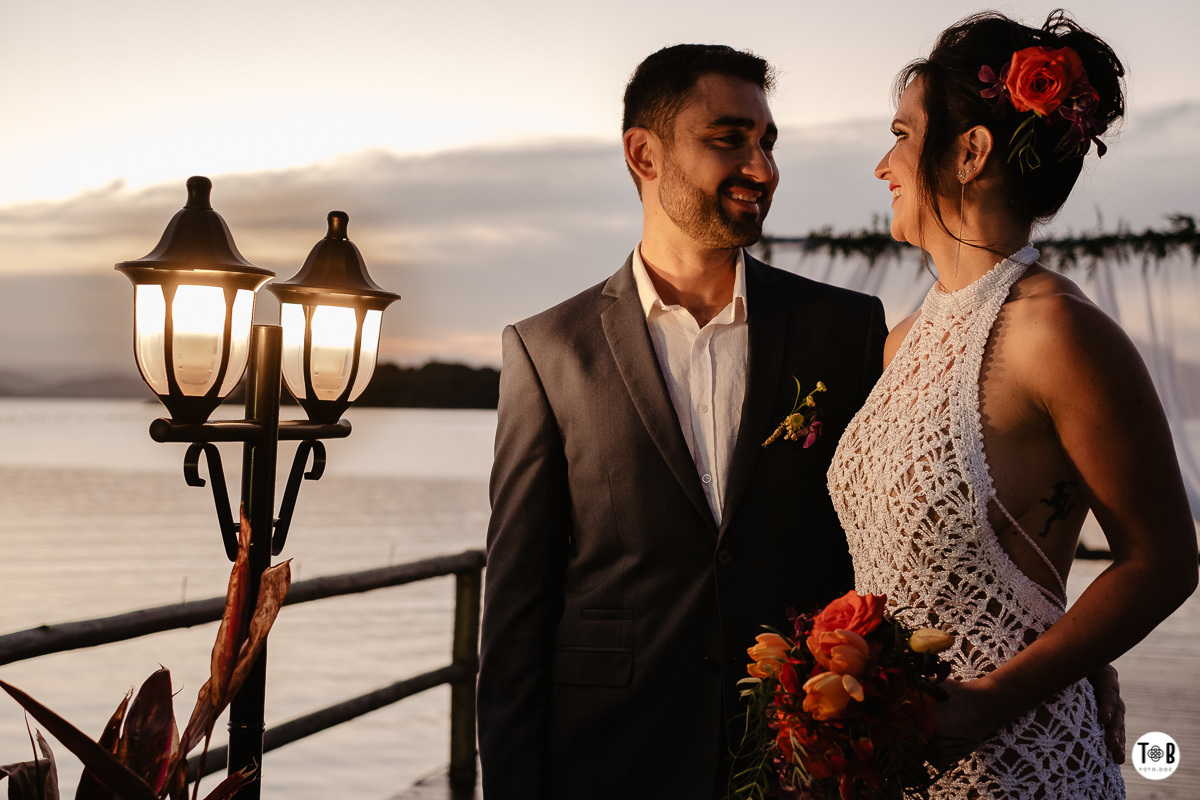 Casamento ao ar livre, Porto do Contrato, Sul da Ilha, Ribeirão da ilha. Florianópolis-SC. Geane e Alan.