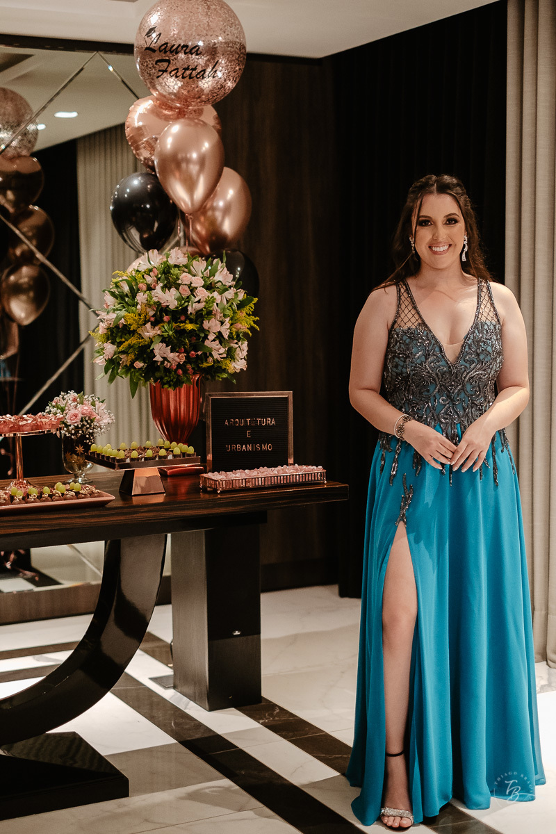 jantar de formatura de arquitetura de Laura Fattah em Florianópolis/SC