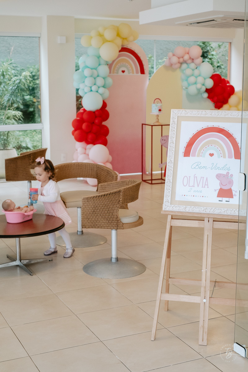 Entrada da festa da Olivia. Fotografia documental de aniversário infantil em Florianópolis/Sc por Thiago Braga.