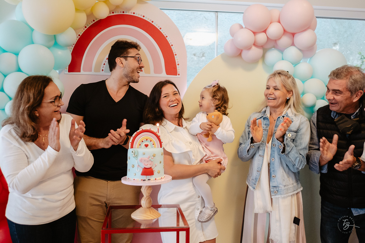 Parabéns para a Olívia. Fotografia documental de aniversário infantil em Florianópolis/Sc por Thiago Braga.