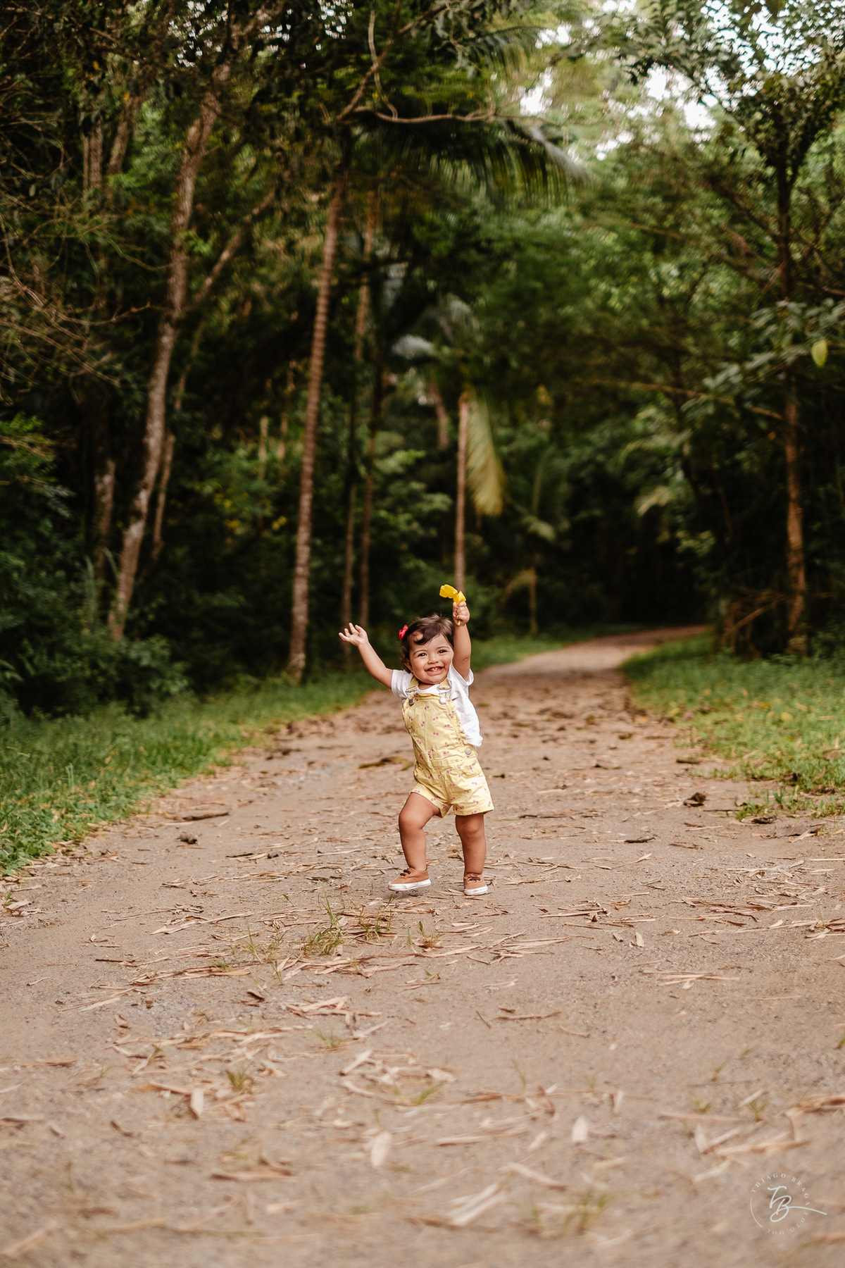 ensaio de acompanhamento do primeiro ano em fim de tarde no horto florestal do córrego Grande em Florianópolis. Por Thiago Braga fotografia.