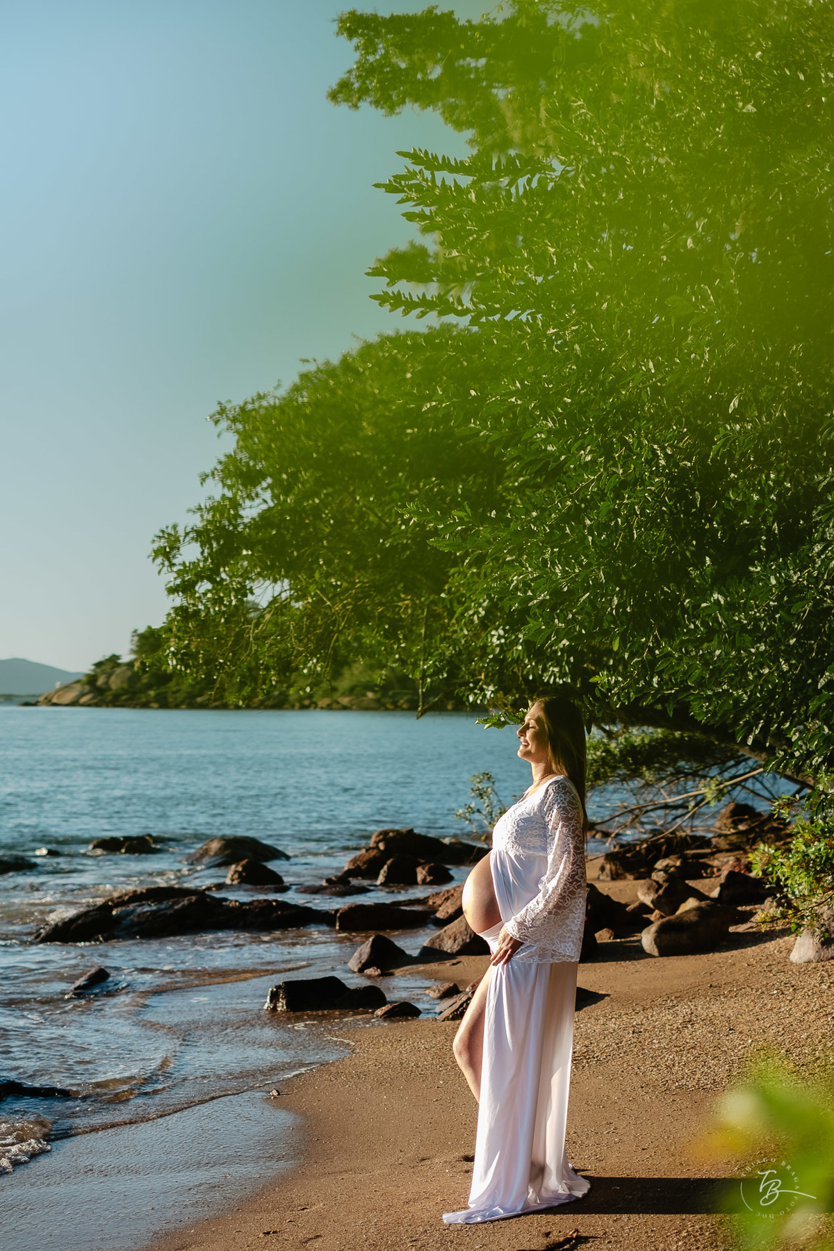 ensaio gestante no pontal do Sambaqui em Florianópolis/SC