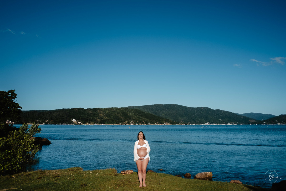 ensaio gestante no pontal do Sambaqui em Florianópolis/SC