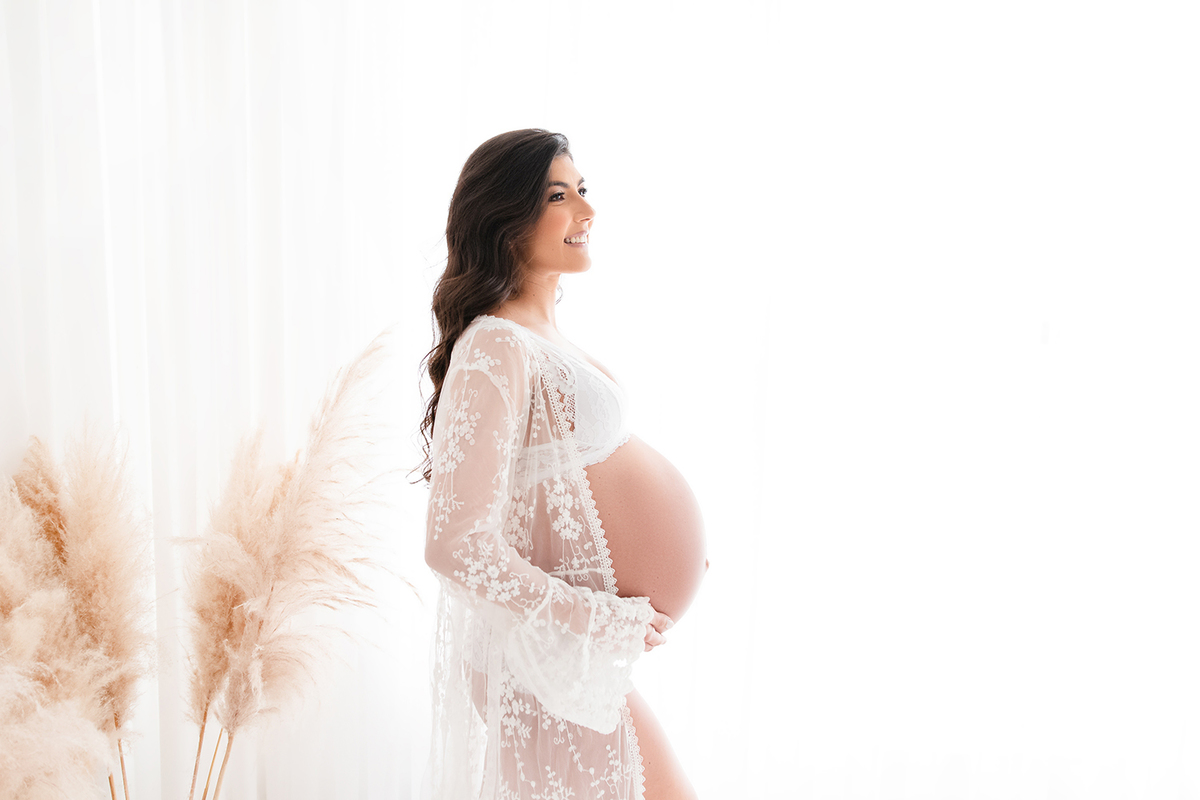 Ensaio gestante em estúdio