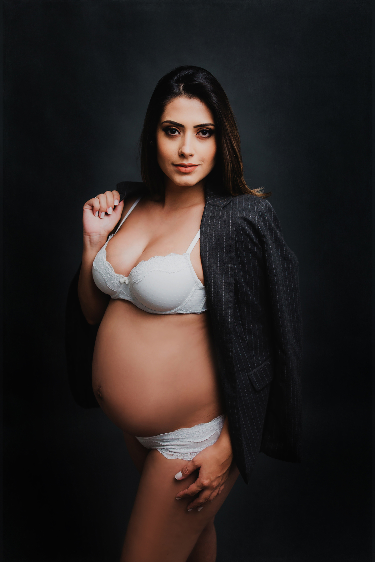 Fotos de gestante em estúdio