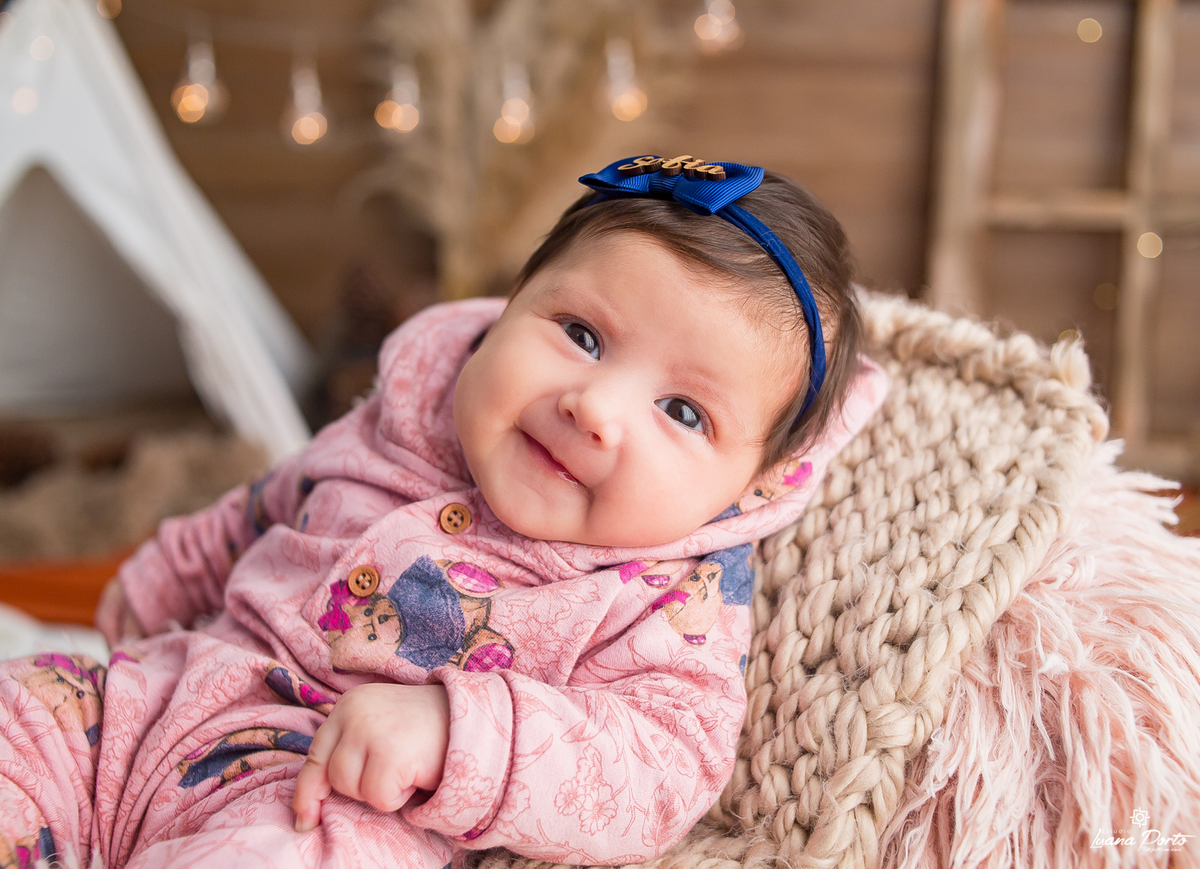 Foto de bebê no cenário de inverno em Osório