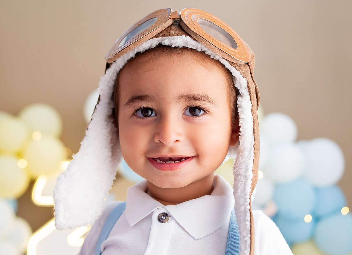 Sessão infantil no tema aviador