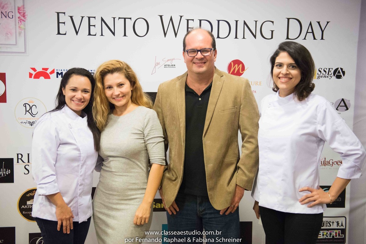 Lilian Vasconcelos, Fabiana Schreiner, Fernando Raphael e Renata no salão de noivas e festas wedding day