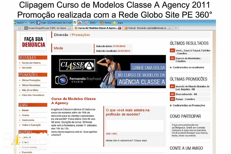 Assessoria de imprensa:
A Classe A Agency tem como objetivo, desenvolver ações e soluções para que a sua empresa e o seu evento sejam lembrados pela criatividade, competência e credibilidade.

Neste álbum exibimos 