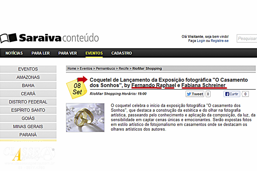 Assessoria de imprensa:
A Classe A Agency tem como objetivo, desenvolver ações e soluções para que a sua empresa e o seu evento sejam lembrados pela criatividade, competência e credibilidade.

Neste álbum exibimos 