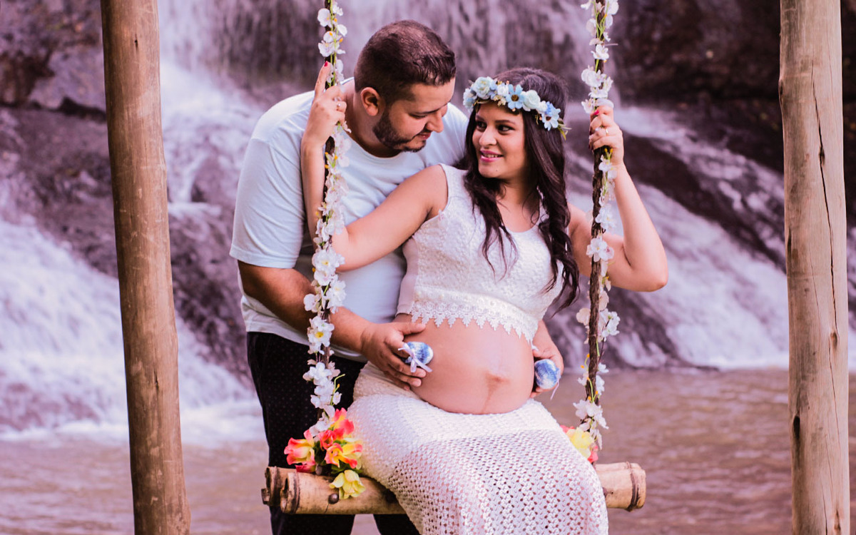 Ensaio gestante na Queda d'Água em Araguari / MG