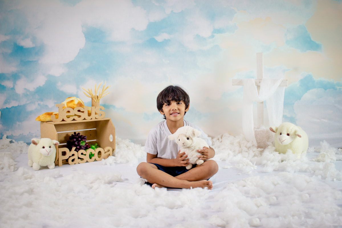 Mini Ensaio de Páscoa Cristã – Ensaio de Páscoa em Estúdio em Cuiabá – Rosangela Monteiro Fotografia