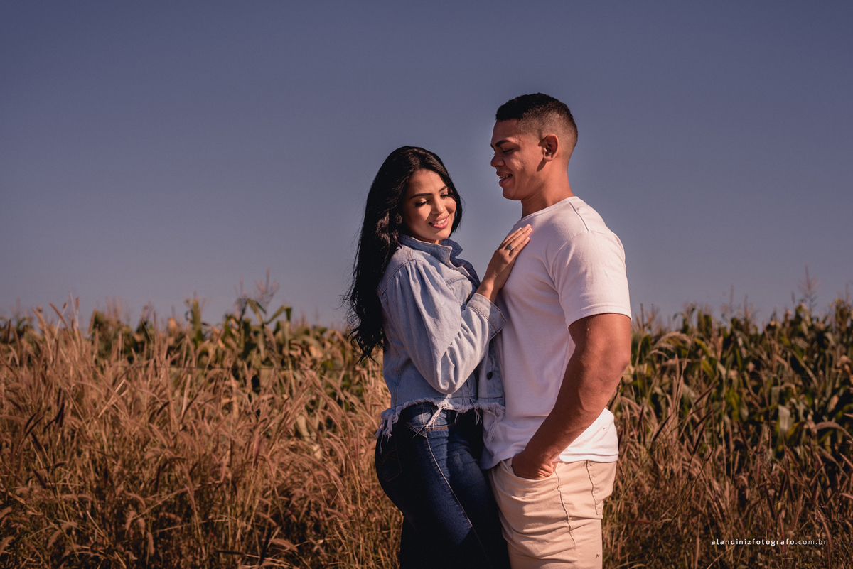 na estrada em frente ao milharal