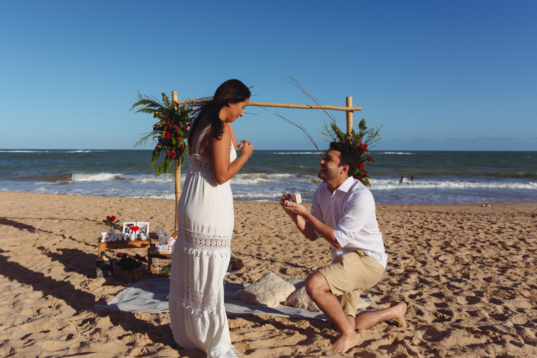 pedido de casamento surpresa em maceio na praia de guaxuma gabi coelho