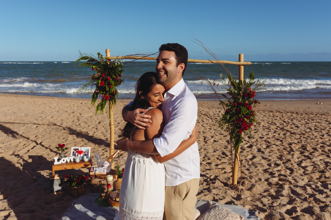 pedido de casamento surpresa em maceio na praia de guaxuma gabi coelho