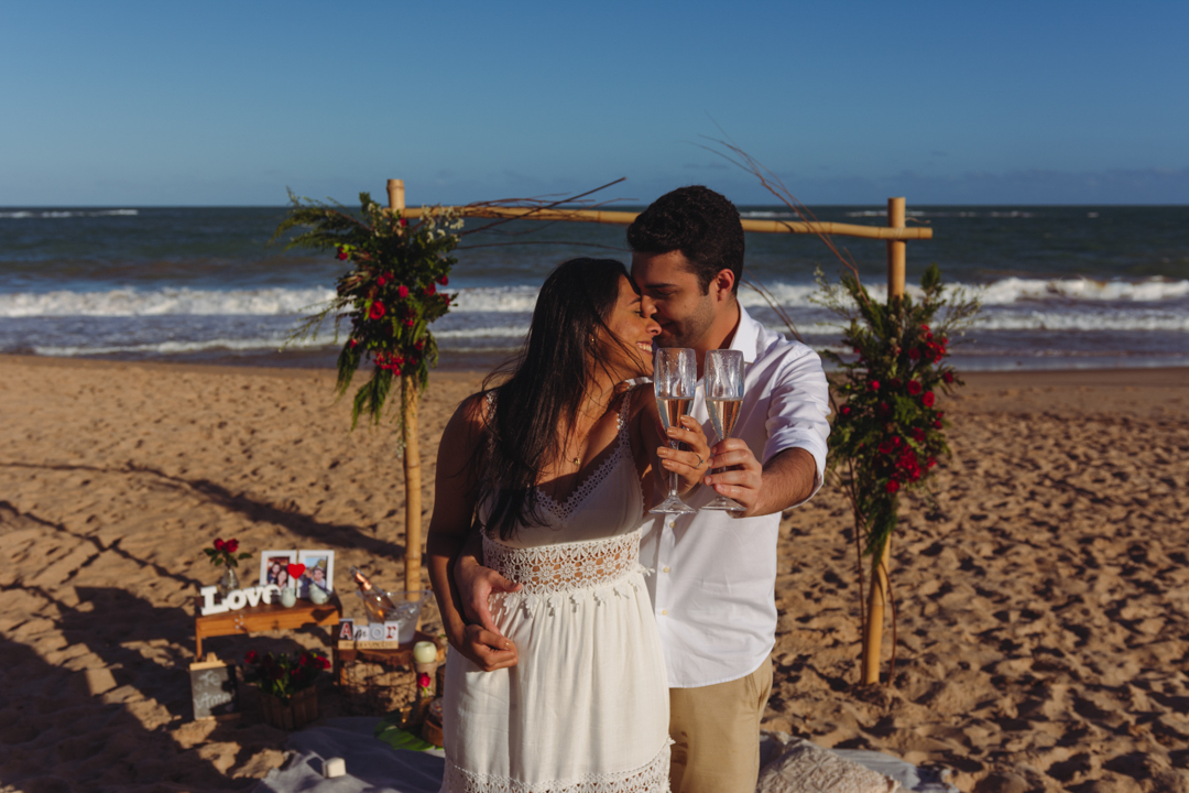 pedido de casamento surpresa em maceio na praia de guaxuma gabi coelho