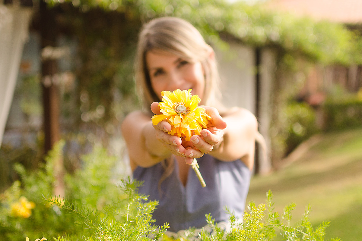 mulher girassol amarelo natureza